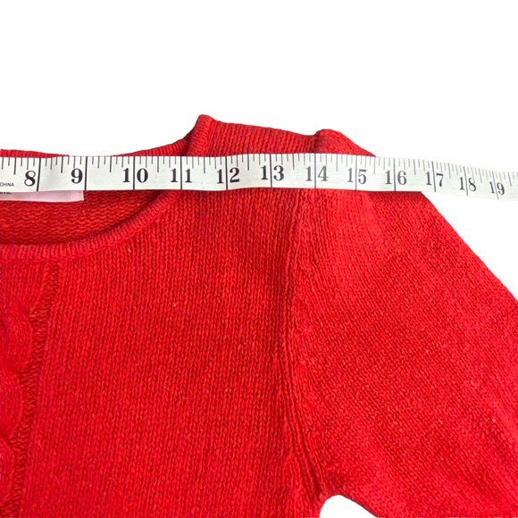 Vintage Silk Angora Blend Short Puffed Sleeve Coral Sweater - Picture 7 of 9